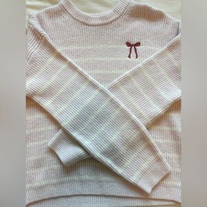 A New Day Cream and Pink Crew Neck Sweater